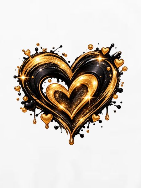 Goldenes Glitzerherz Motiv