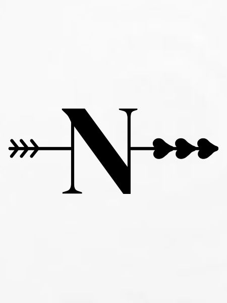 Buchstabe n Pfeil Herz