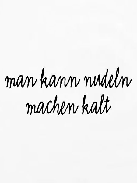 Man kann Nudeln machen kalt