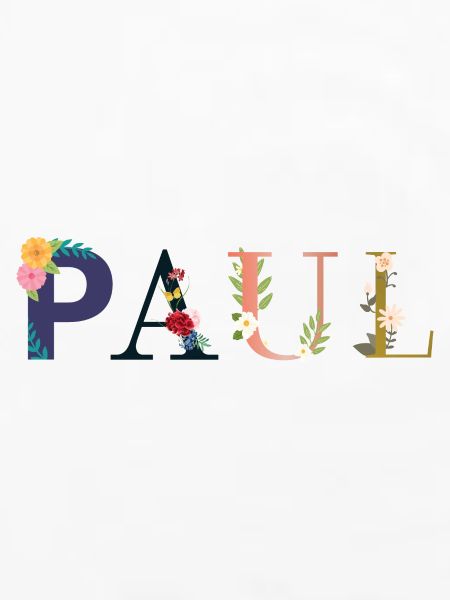 PAUL Name mit Blumen geschmückt