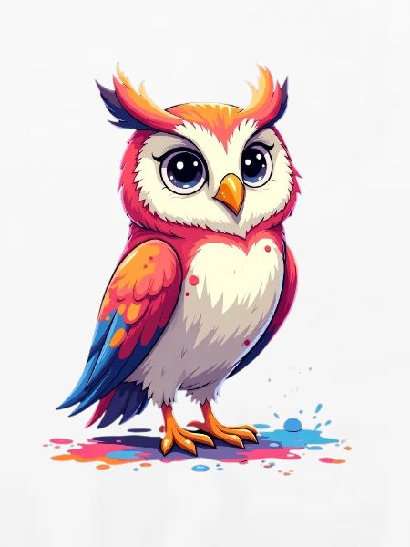 Verspielte bunte Eule Illustration