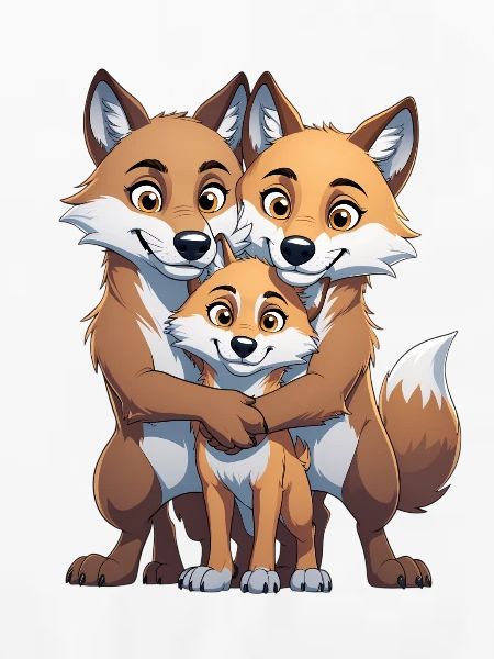 Wolfsfamilie Trio