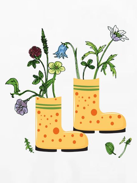 Gartenstiefel mit Wildblumen