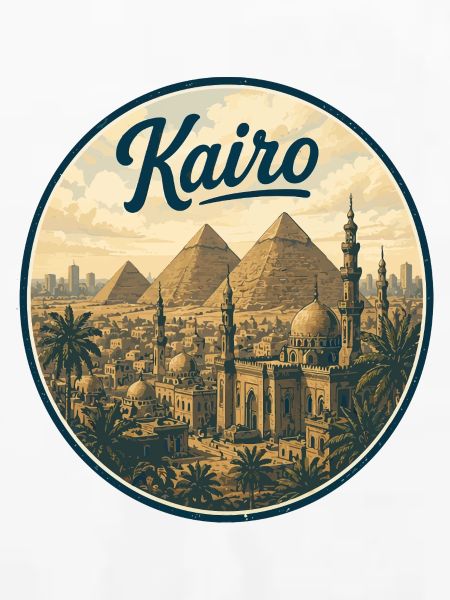 Kairo Retro Pyramiden Panorama