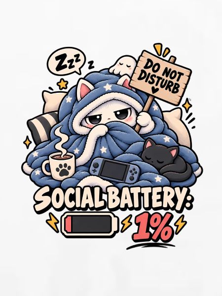 Schlafmodus Social Battery 1%