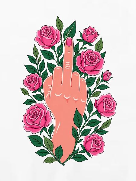  Mittelfinger Rosen Floral