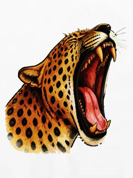 Intensive-farbger Leopardenkopf Roar