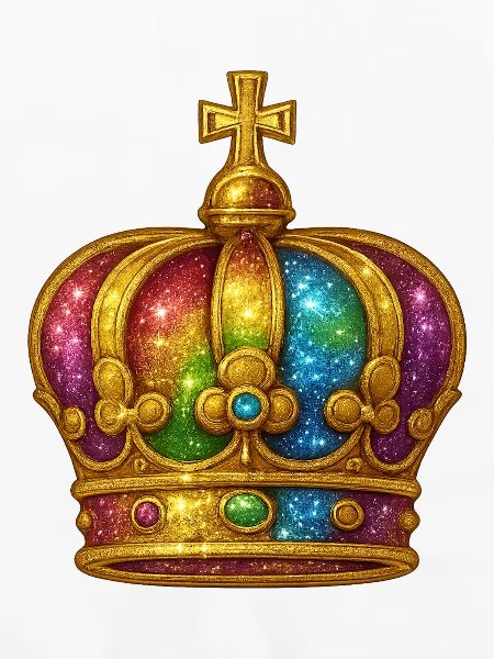 Goldene Krone mit Regenbogen-Effekt