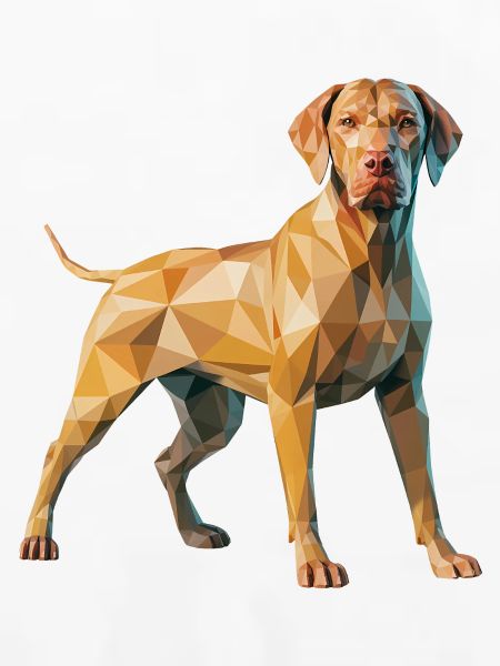 Brauner Hund - Cooles Low-Poly-Logo