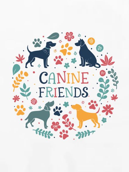 Hundefreunde in bunter Krone