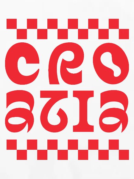 Kroatisches Retro-Schriftzeichen