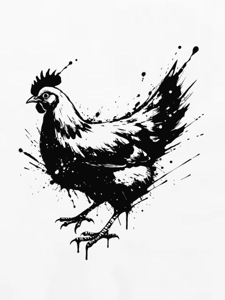 Hen Schwarze Tintenspritzer