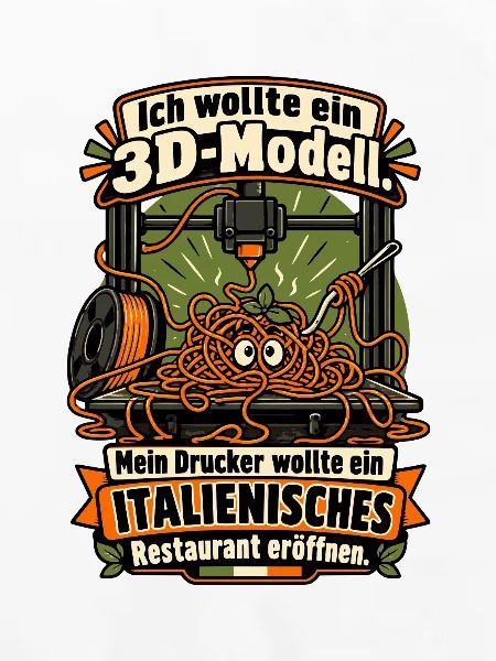 3D Drucker Spaghetti Humor