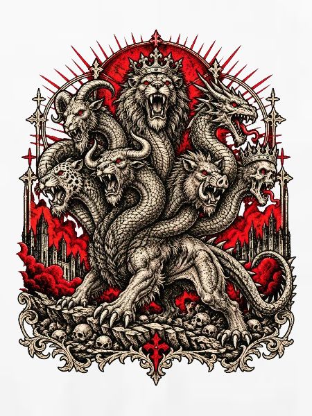 Kronenhydra im Flammenrot