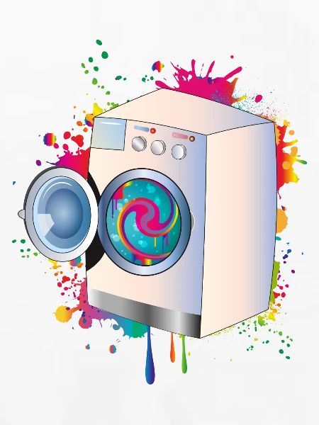Waschmaschine mit Buntwäsche