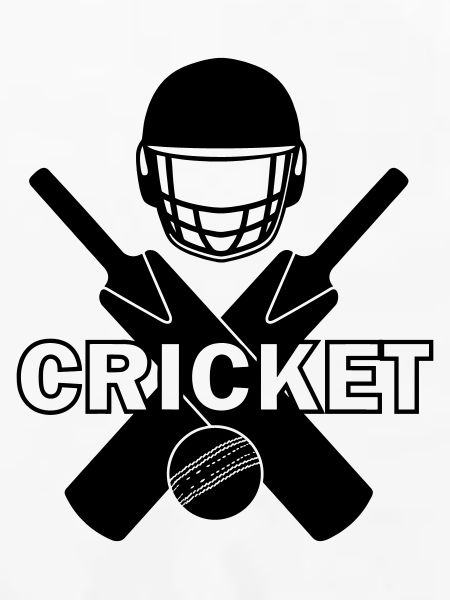 Cricket-Logo-Schattenbild mit Text