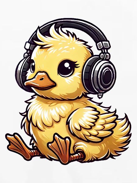Cute Chick Headphone Motif