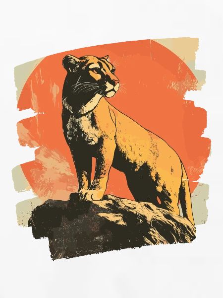 Lion from mountain Retro