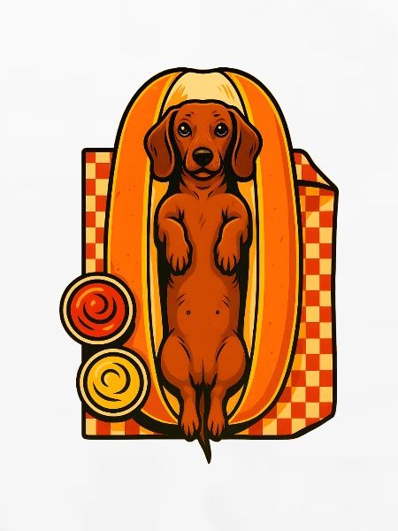 Dackel im Hotdog-Brötchen