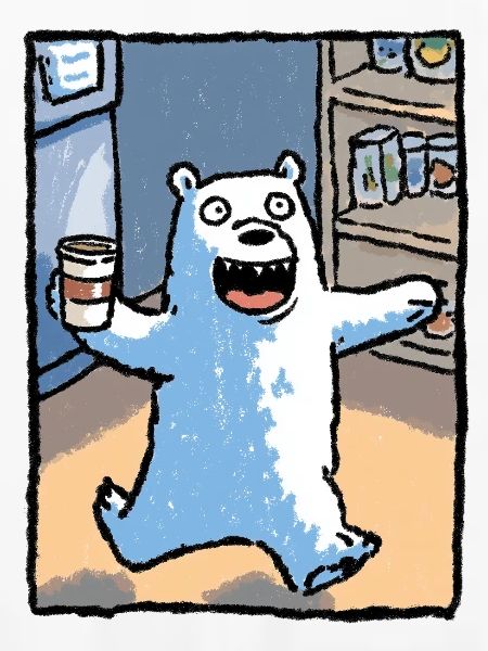 Kaffeebär im Laden
