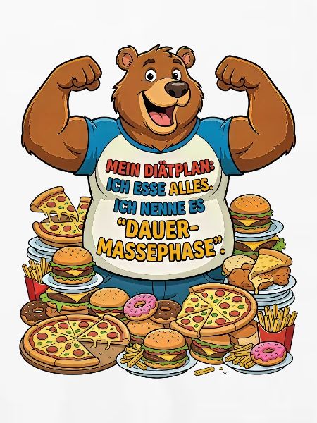 Dauer-Massephase: Bär mit Pizza