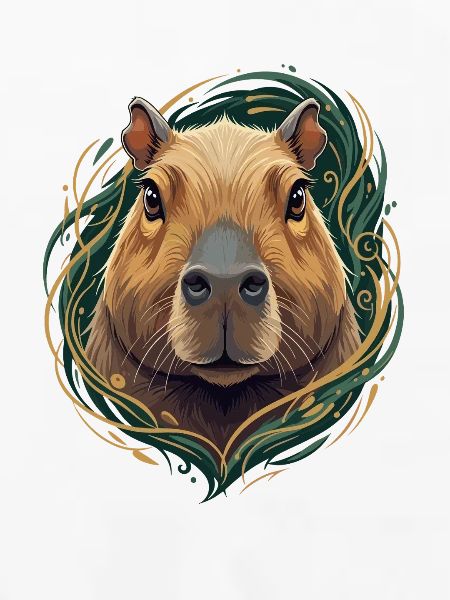 Capybara im Ornamentrahmen
