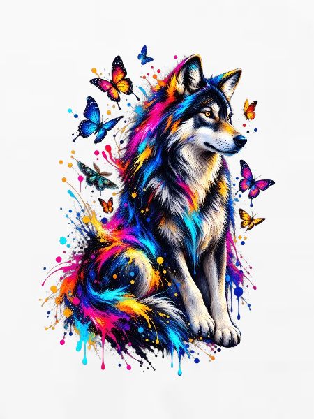 Wolf Schmetterlinge Splash Effect