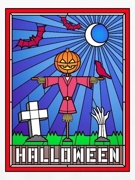 Halloween-Szene Buntglaskunst