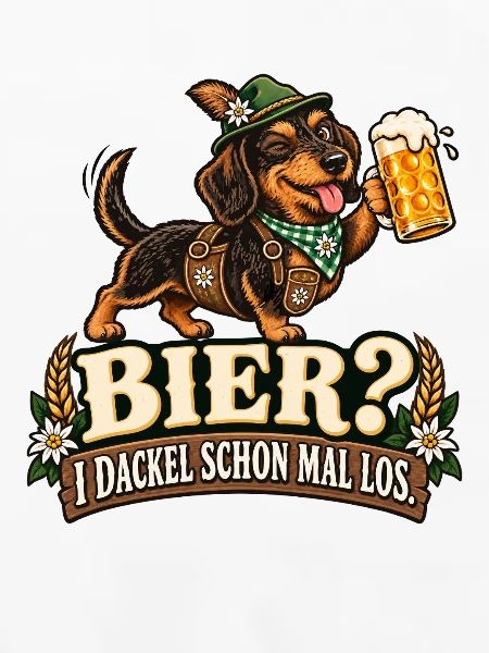 Lustiger Dackel im bayerischen Look