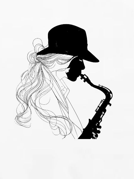Weiblicher Saxophonist