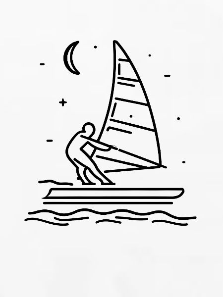 Windsurfen Skizze