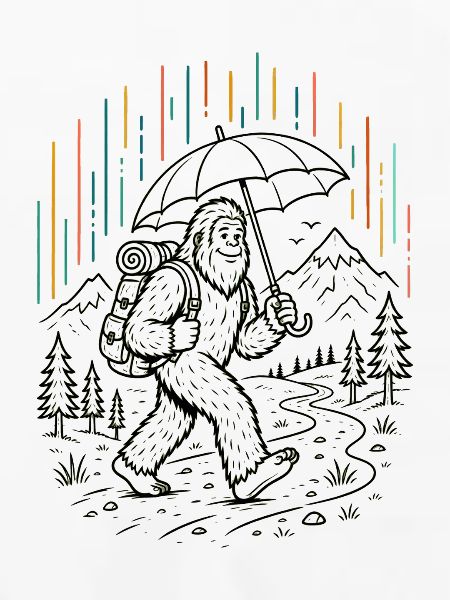 Sasquatch Regenschirm-Wanderung