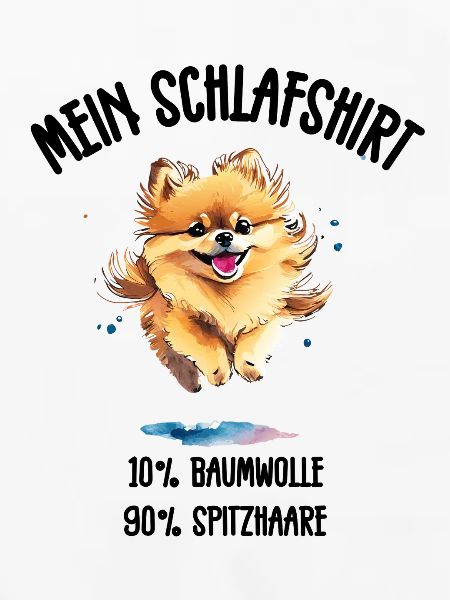 Zwergspitz Springend Schlafshirt
