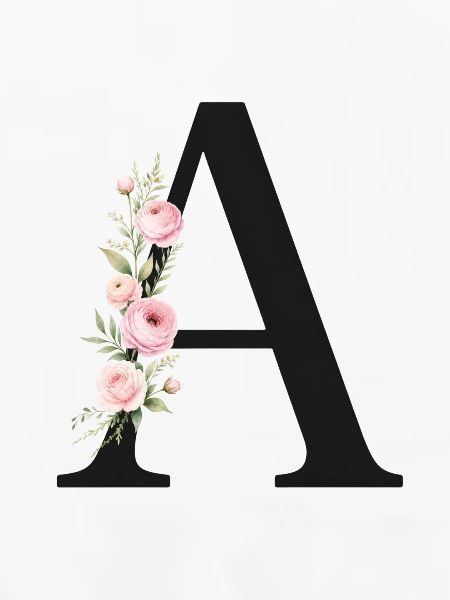 A Buchstabe Monogram Floral