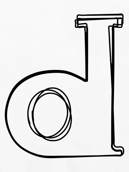 Kleinbuchstabe d handgezeichnet