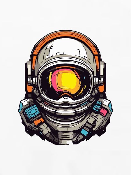 Bunter Astronautenhelm Grafik