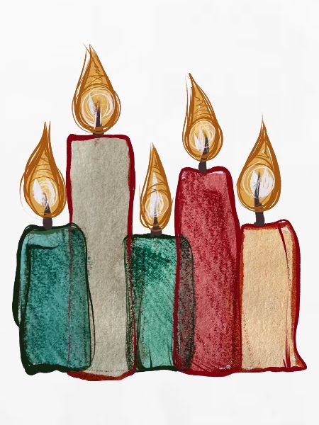 Candle Quartet Aquarell Glow