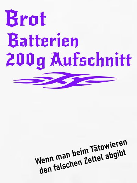 Tattoo falscher Zettel