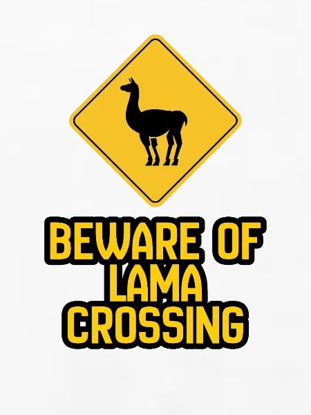 Lama Crossing Warnschild
