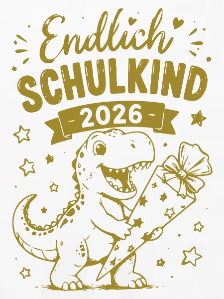 Endlich Schulkind 2026 Dino Geschenk