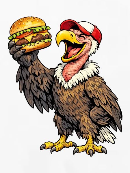Geier mit Hamburger