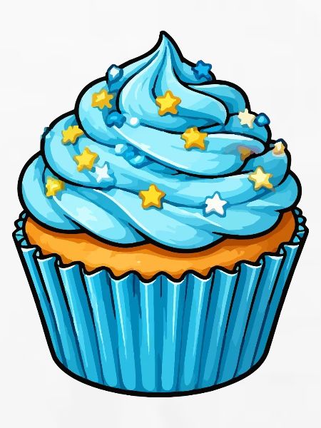 Cupcake Blautörtchen Sternenzauber