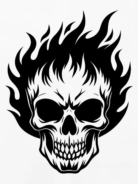 Flammender Schädel
