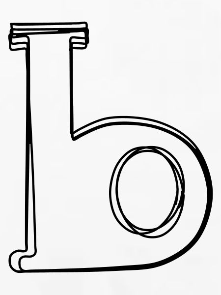 Kleinbuchstabe b handgezeichnet