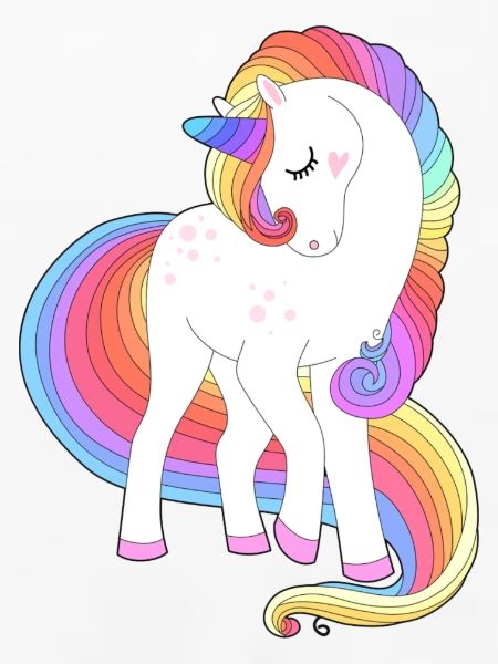Verzaubertes Regenbogenmähnen-Einhorn