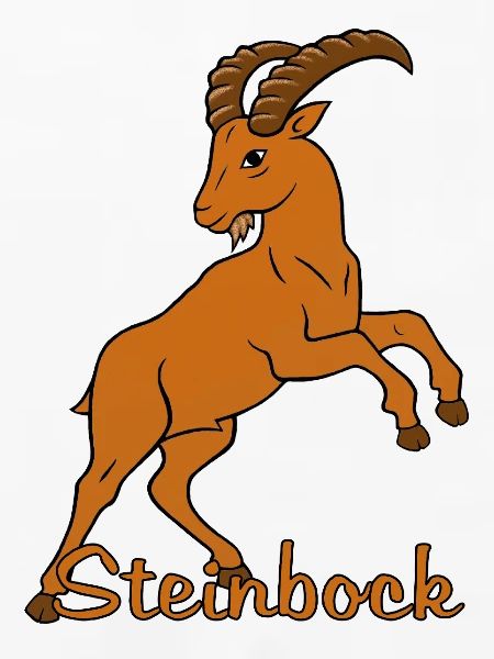 Sternzeichen Steinbock mit Schriftzug