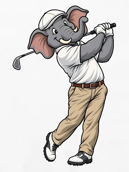 Elefant beim Golf