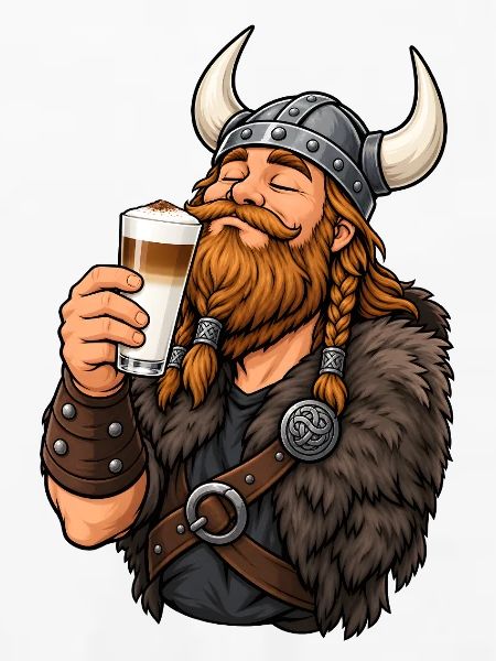 Wikinger mit Latte Macchiato