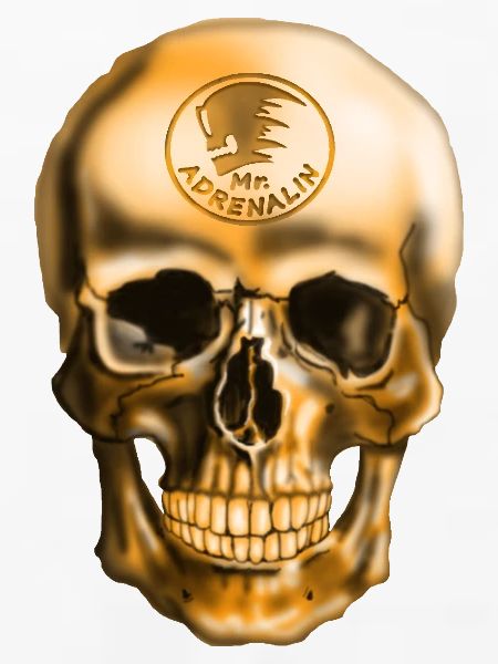 Schädel mit Adrenalin Emblem