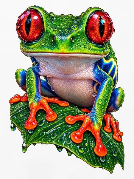 Rotäugiger Laubfrosch auf Blatt